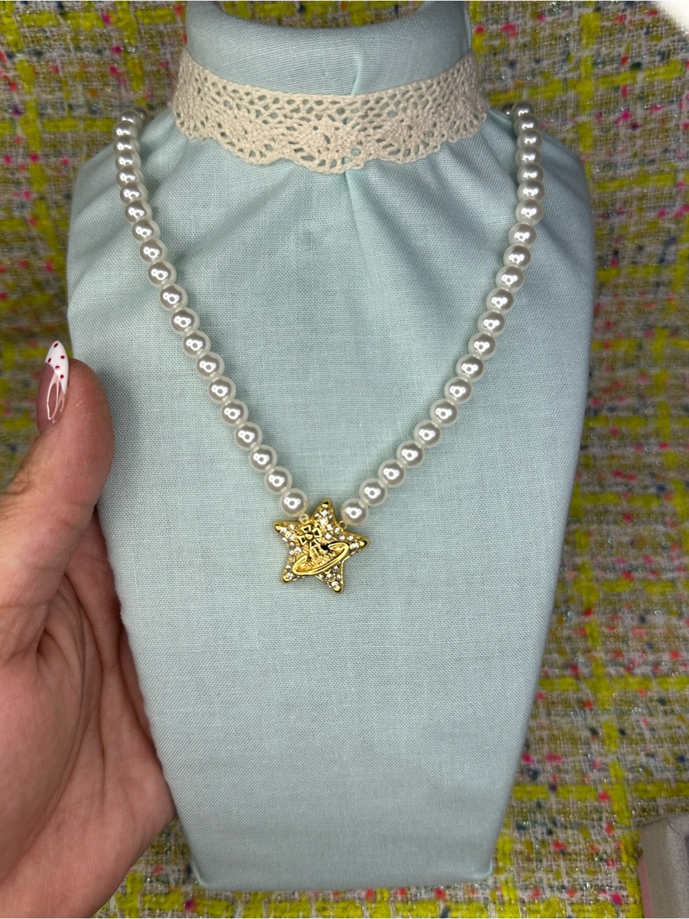 AA great Gold Star Pearl Necklace - Women's Jewelry